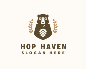 Bear Beer Hops logo design