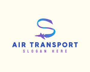 Flying Aircraft Letter S logo design