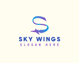 Flying Aircraft Letter S logo