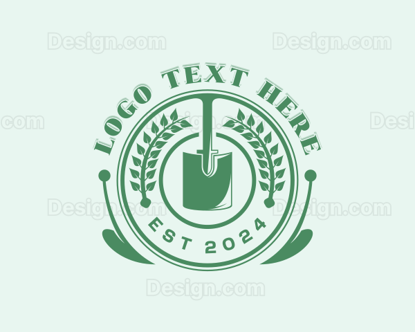 Shovel Landscaper Gardening Logo