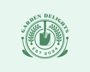 Shovel Landscaper Gardening logo design