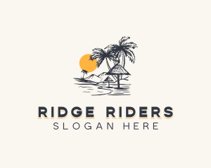 Tropical Beach Vacation logo design