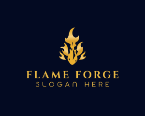 Flame Gold Fish logo design