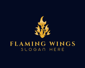 Flame Gold Fish logo design