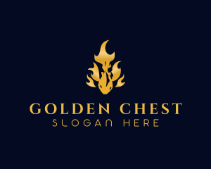 Flame Gold Fish logo design