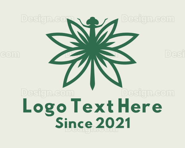 Green Cannabis Dragonfly Logo