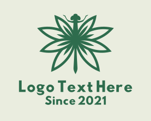 Green Cannabis Dragonfly logo