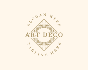 Elegant Art Deco Sunburst logo design