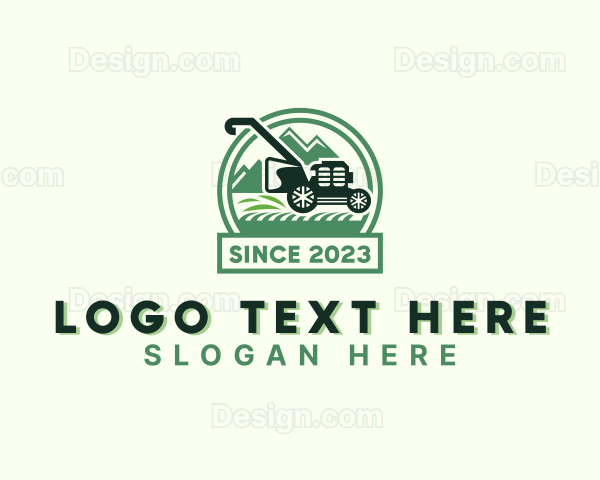 Grass Yard Lawn Mower Logo