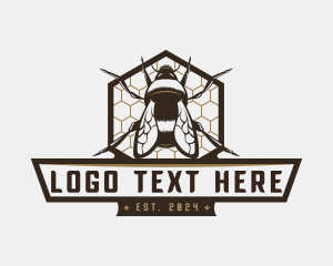 Honeycomb Bee Insect logo