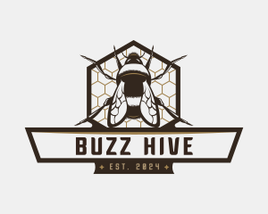 Honeycomb Bee Insect logo design