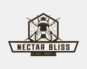 Honeycomb Bee Insect logo design