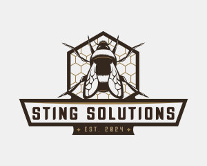 Honeycomb Bee Insect logo design