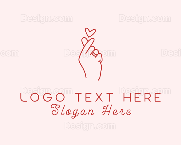 Hand Heart Romance Logo