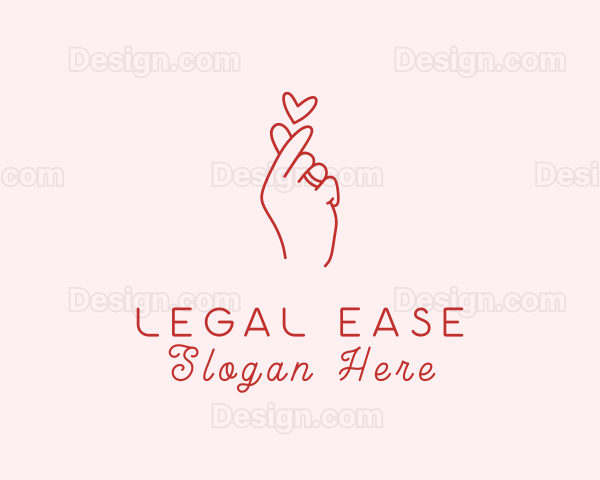 Hand Heart Romance Logo