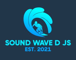 Gradient Wave Surfer  logo design