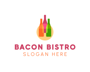 Liquor Bistro Bottle logo design