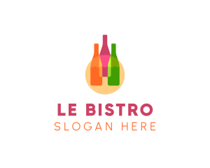 Liquor Bistro Bottle logo design