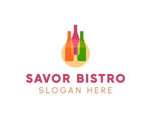 Liquor Bistro Bottle logo design