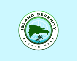 Dominican Island Map logo design