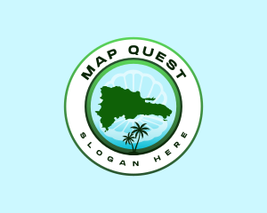 Dominican Island Map logo design