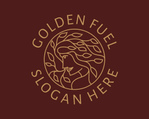 Golden Natural Woman logo design