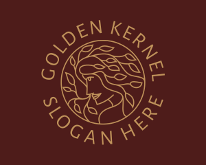 Golden Natural Woman logo design