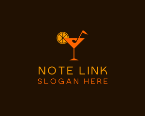 Music Note Cocktail  logo design