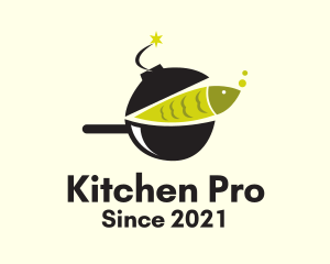 Fish Cookware Bomb  logo design