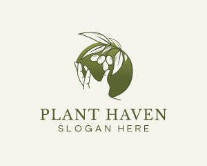 Olive Plant Hand logo design