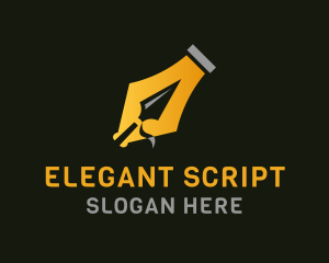 Fountain Pen Spear Gold logo design