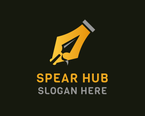 Fountain Pen Spear Gold logo design