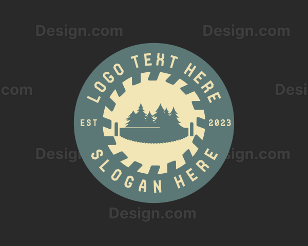 Forest Lumberjack Woodcutting Logo