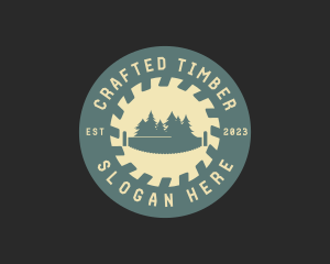 Forest Lumberjack Woodcutting logo design