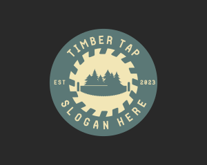 Forest Lumberjack Woodcutting logo design