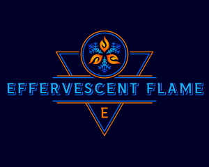 Snowflake Flame Ventilation logo design