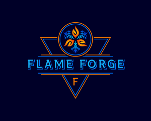 Snowflake Flame Ventilation logo design