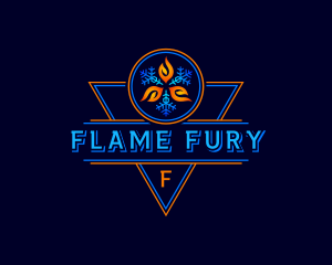 Snowflake Flame Ventilation logo design