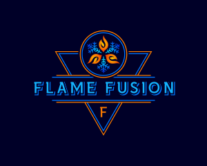 Snowflake Flame Ventilation logo design