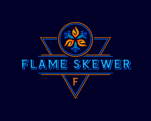 Snowflake Flame Ventilation logo design