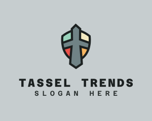 Colorful Shield Letter T logo design