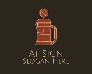 French Press Road Sign logo design