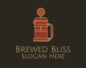 French Press Road Sign logo design