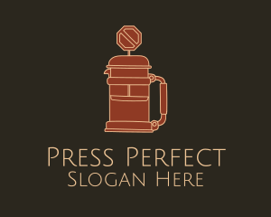 French Press Road Sign logo design