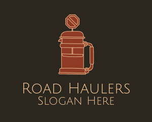 French Press Road Sign logo design