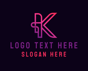 Creative Digital Letter K logo