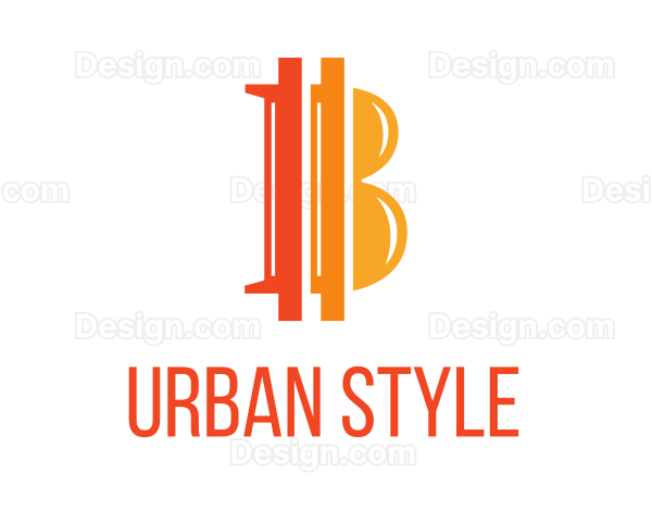 Orange Bitcoin B Logo