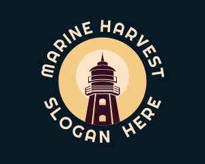 Marine Port Lighthouse logo design