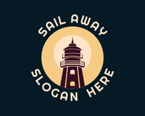 Marine Port Lighthouse logo design