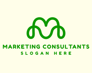 Marketing Monoline Letter M logo design